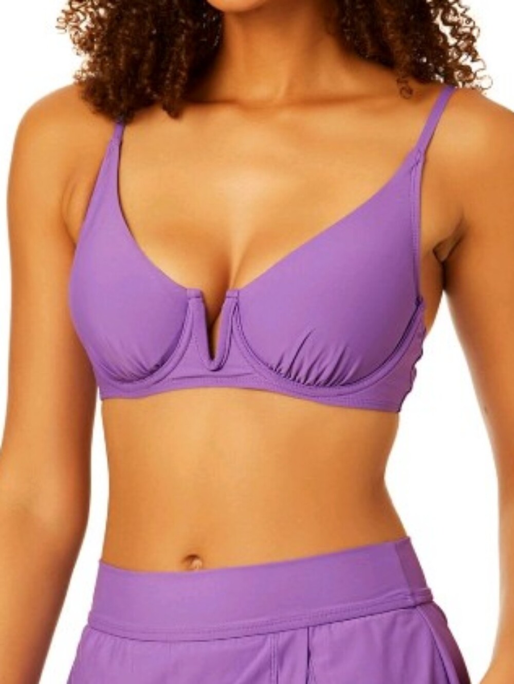 Anne Cole V-Wire Bikini Swim TOP ONLY Purple XL NEW WITH TAGS